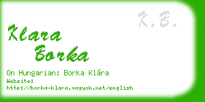 klara borka business card