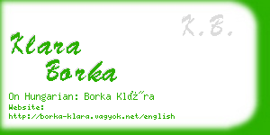 klara borka business card